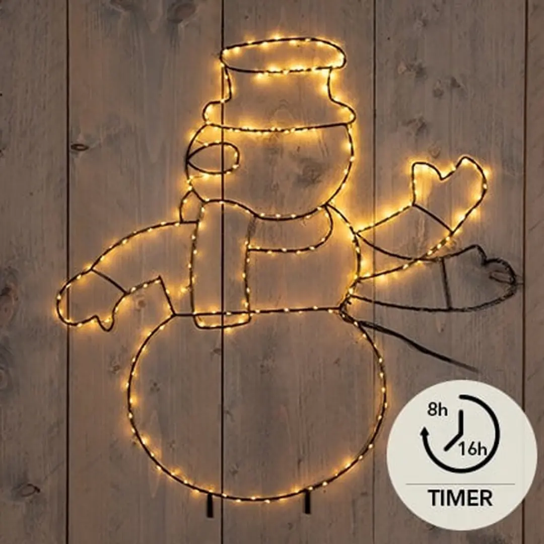 Anna's Collection Kerstverlichting Sneeuwpop 60x50cm - 250 LED Warm Wit - afbeelding 2 van 2