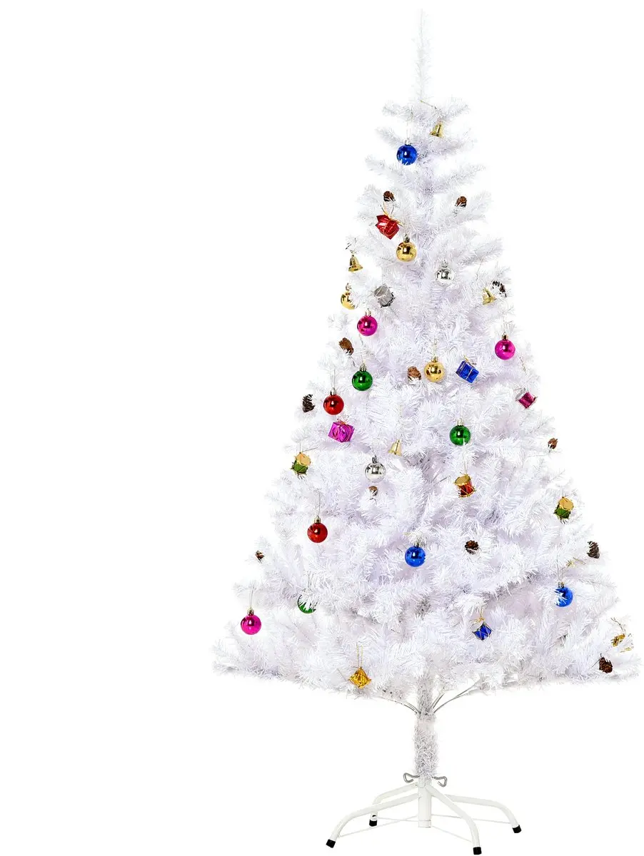 HOMCOM-Kerstboom-Plastic-85x85x150cm-Blanc