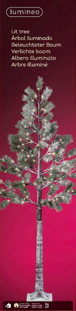 Lumineo Lichtboom LED 180cm - 96 Lampen Groen - afbeelding 3 van 4