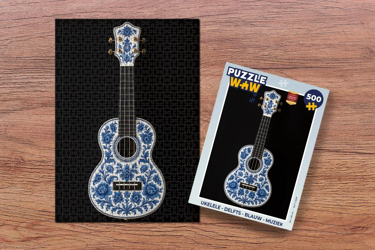 PuzzleWow Ukelele Puzzel 500 Stuks - Blauw