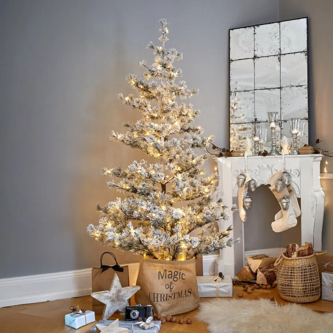 Loberon Kerstboom 108cm - 1 Tak - Groen/Wit