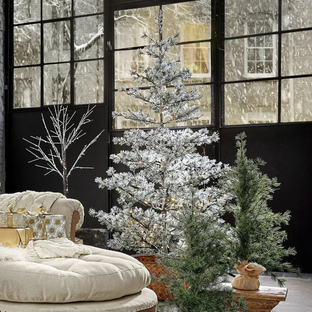 Loberon Kerstboom 108cm - 1 Tak - Groen/Wit