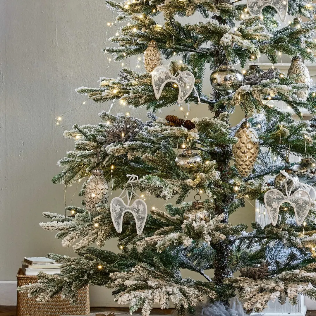 Loberon Kerstboom Lokossa 116cm - Groen/Wit