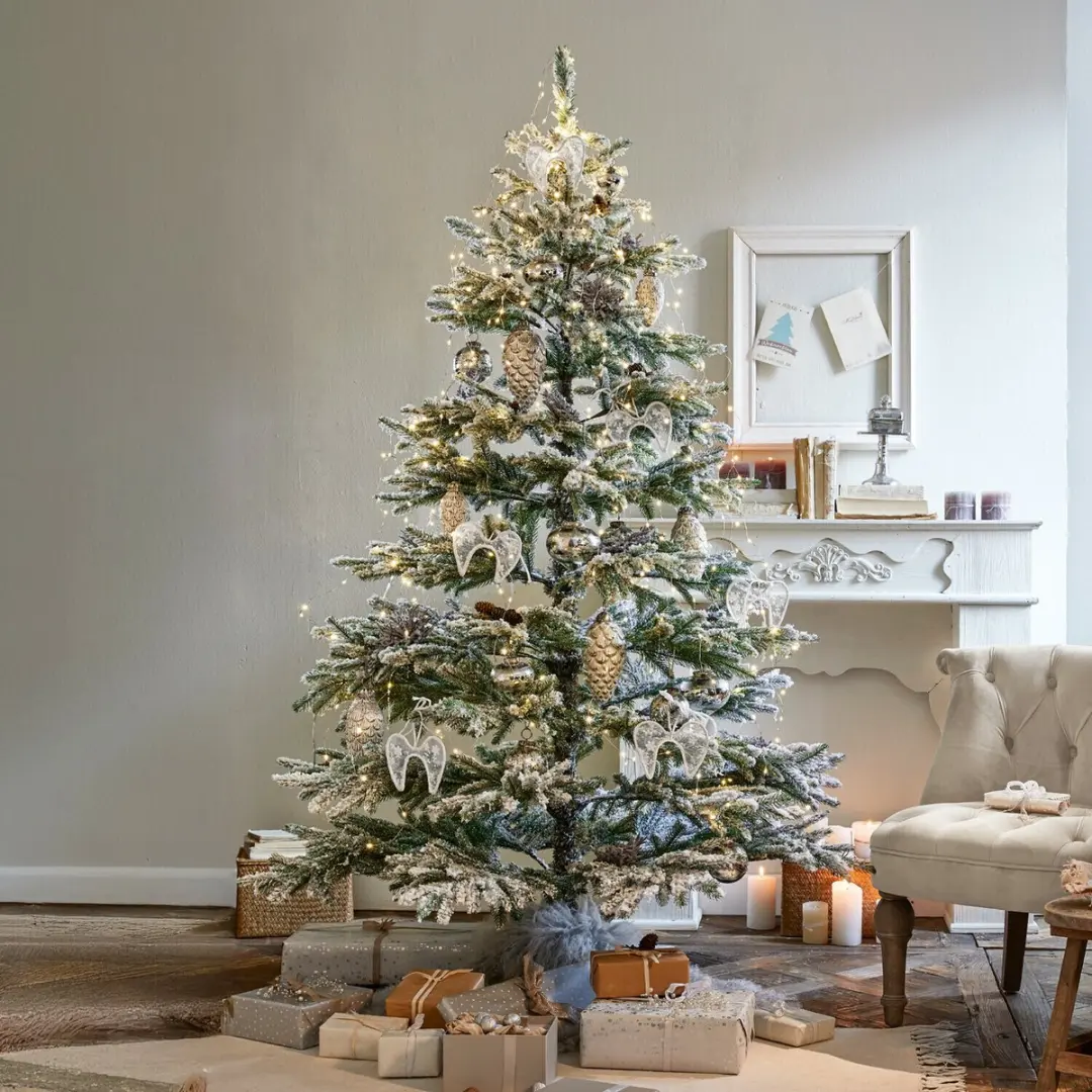 Loberon Kerstboom Lokossa 116cm - Groen/Wit