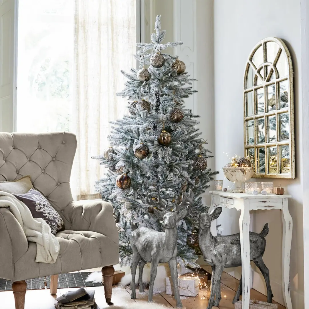 Loberon Kerstboom Lokossa 116cm - Groen/Wit