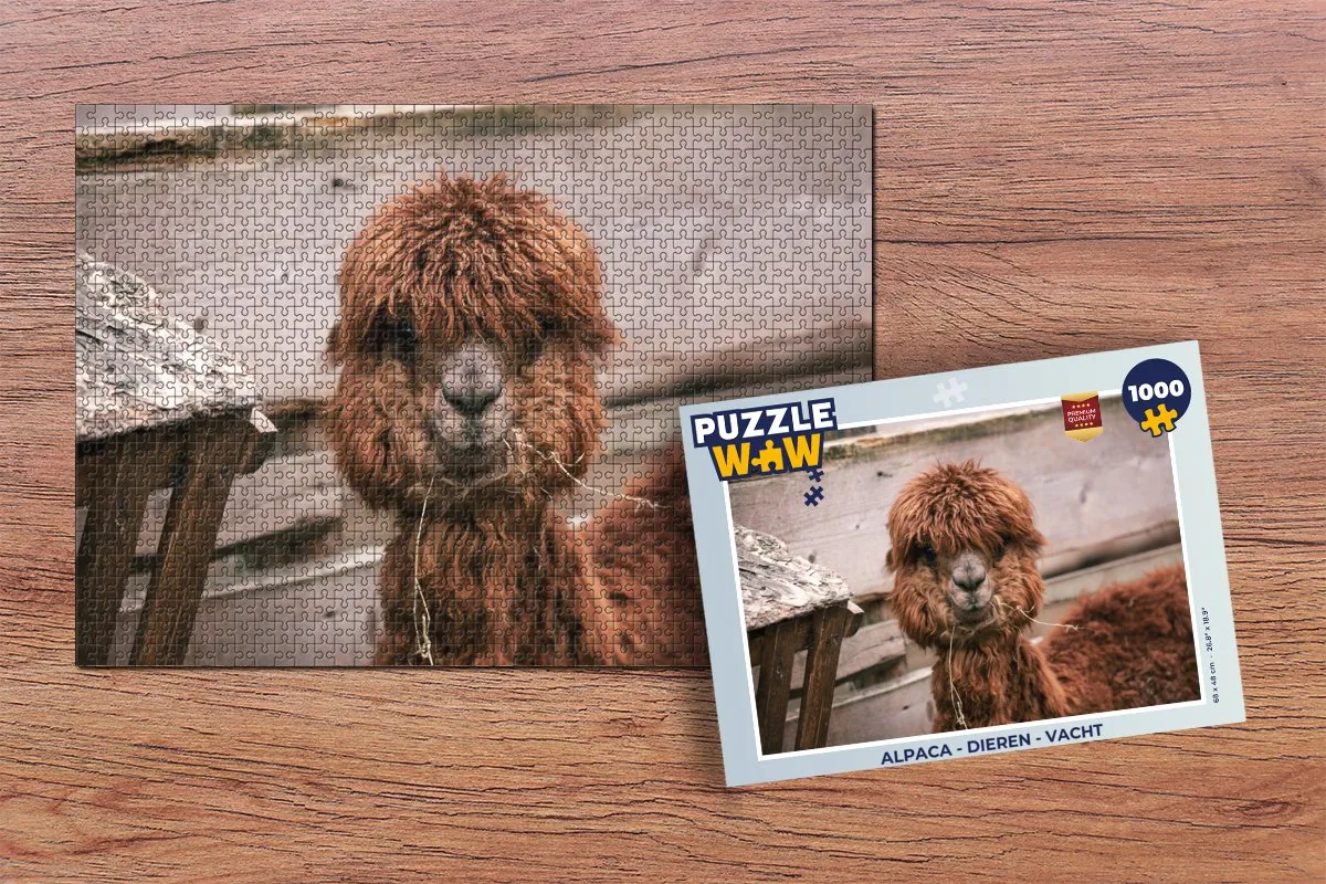 PuzzleWow Alpaca Legpuzzel 1000 Stuks - Multicolor