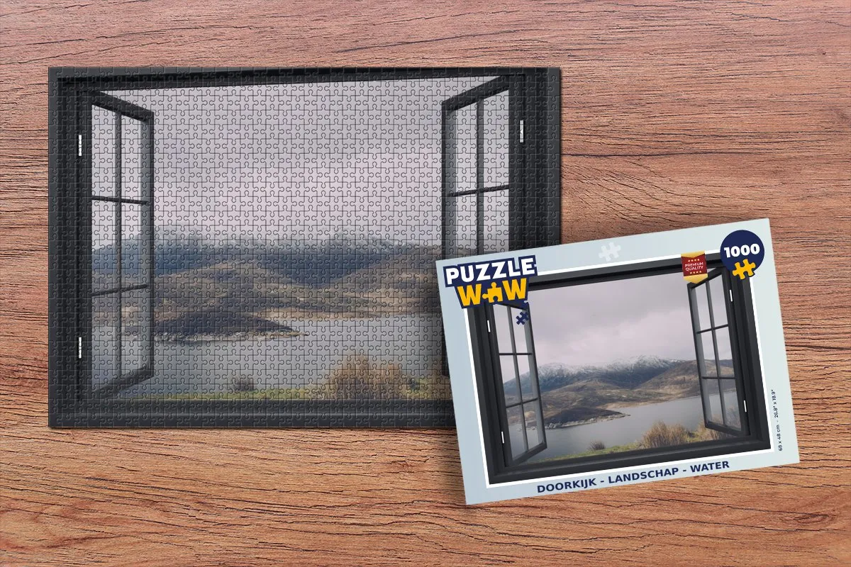 PuzzleWow Doorkijk Landschap Water Legpuzzel 1000 Stuks - Multicolor