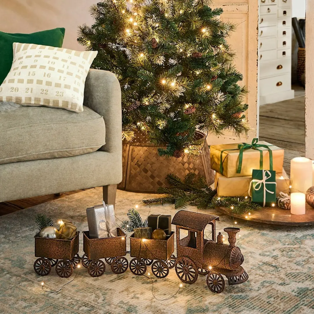 Loberon Kerstboomomranding Eden Bruin 60cm