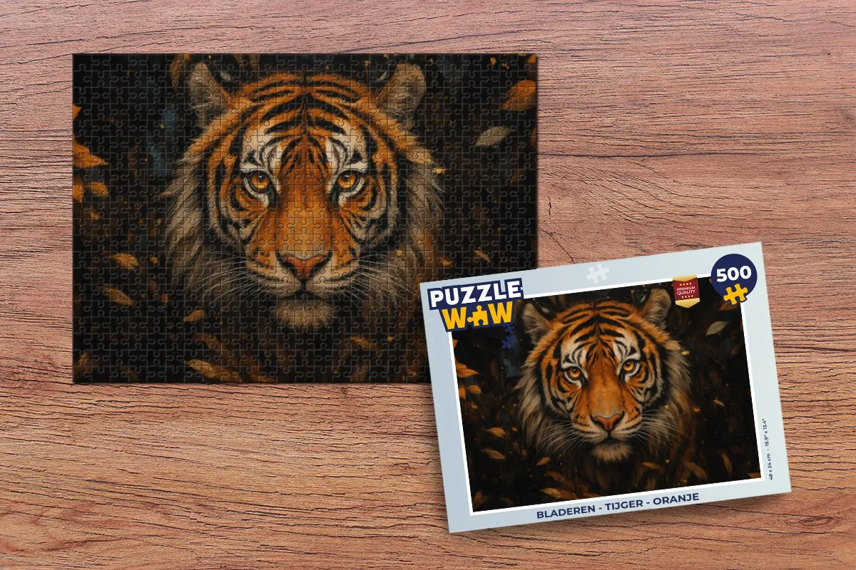 PuzzleWow Tijger Legpuzzel 500 Stuks - Oranje
