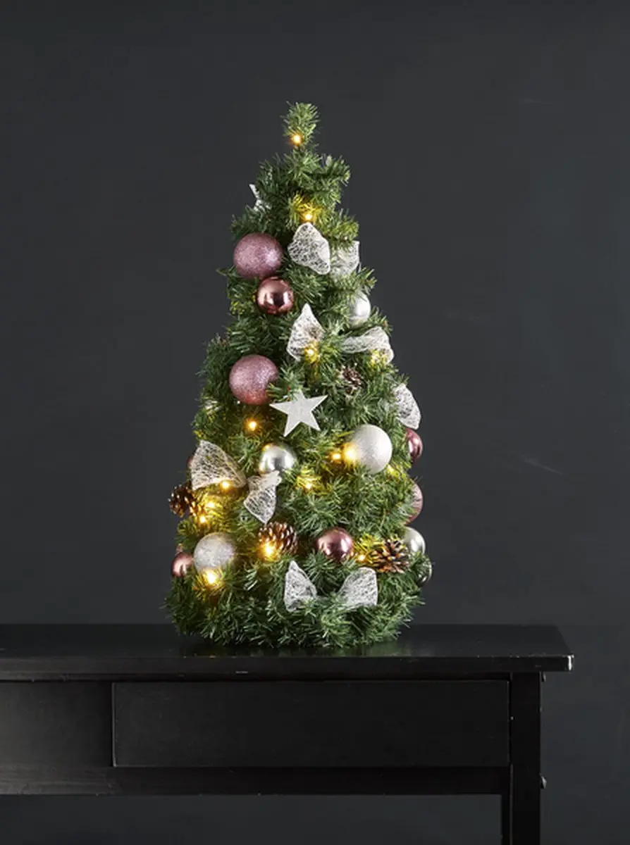 Star Trading Noel Mini Kerstboom 65cm - Warm Wit - 42 Lampen - Groen