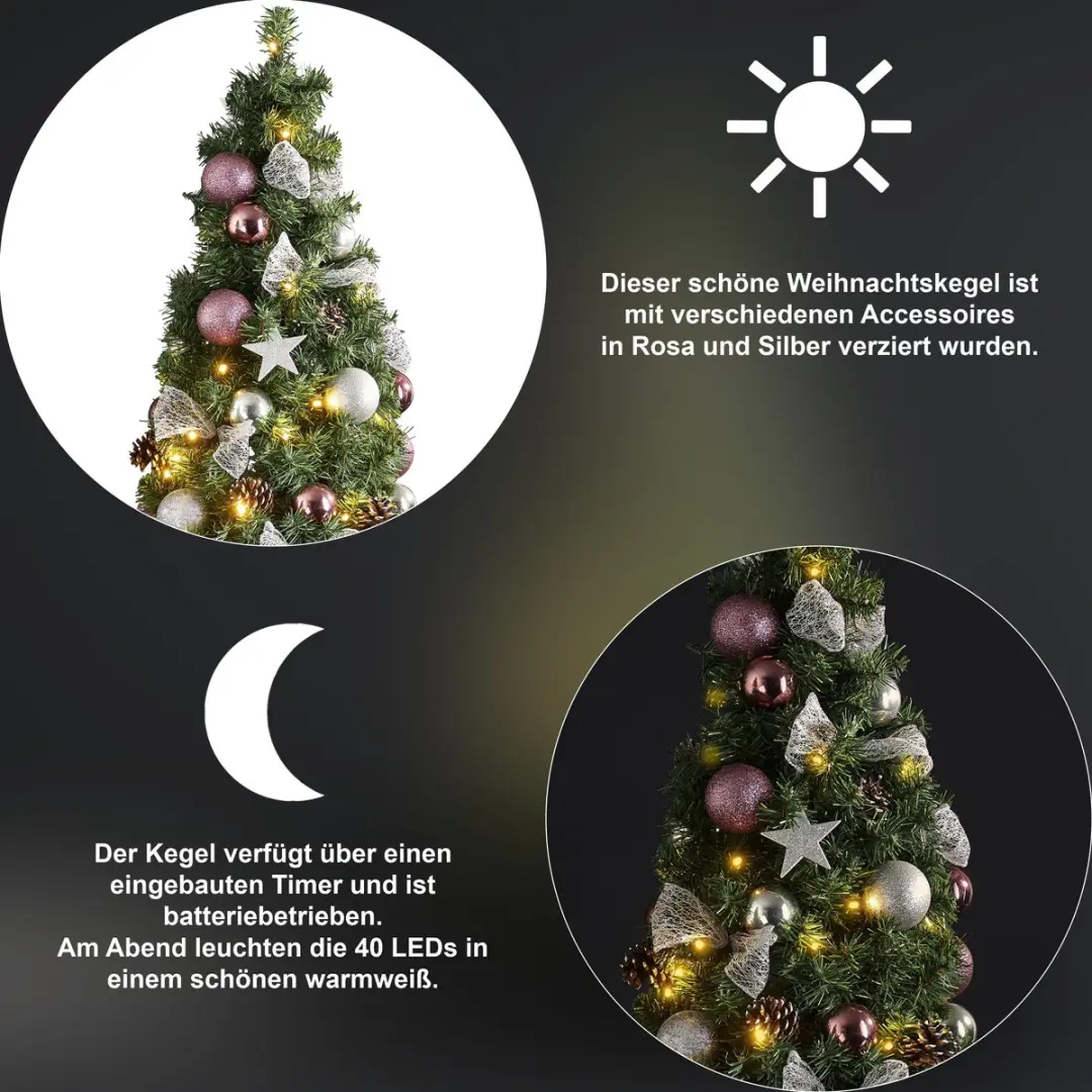 Star Trading Noel Mini Kerstboom 65cm - Warm Wit - 42 Lampen - Groen