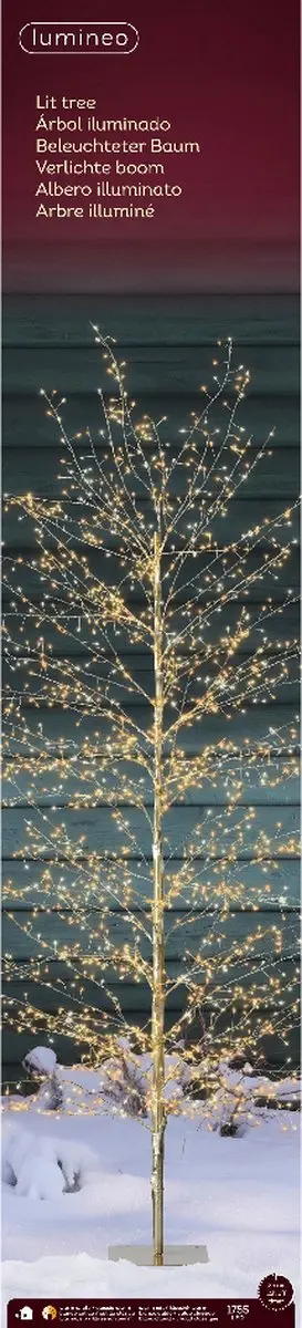Lumineo Micro LED Kerstboom 180cm - 1755 LEDs - Warm wit - Buiten