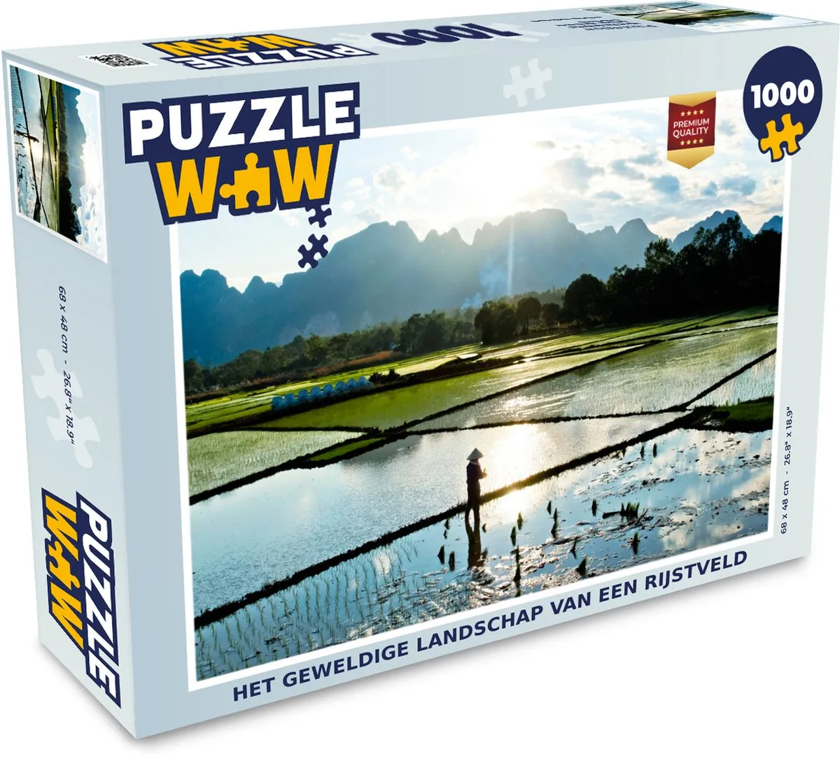 PuzzleWow Legpuzzel 1000 Stuks - Rijstveld Multicolor