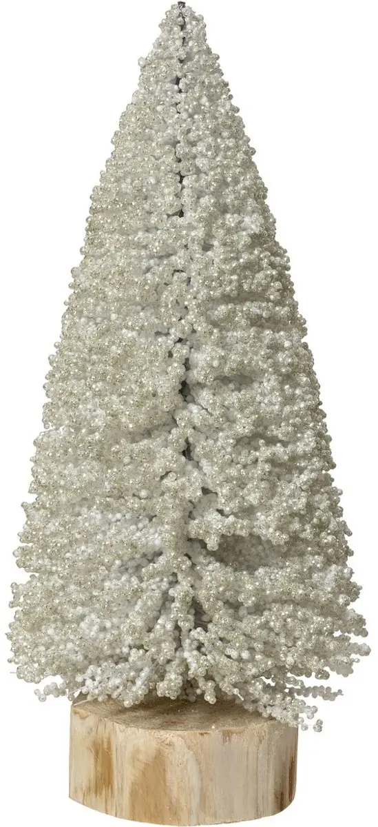 Kaemingk decoratieboom wit parelmoer glitter 24 cm