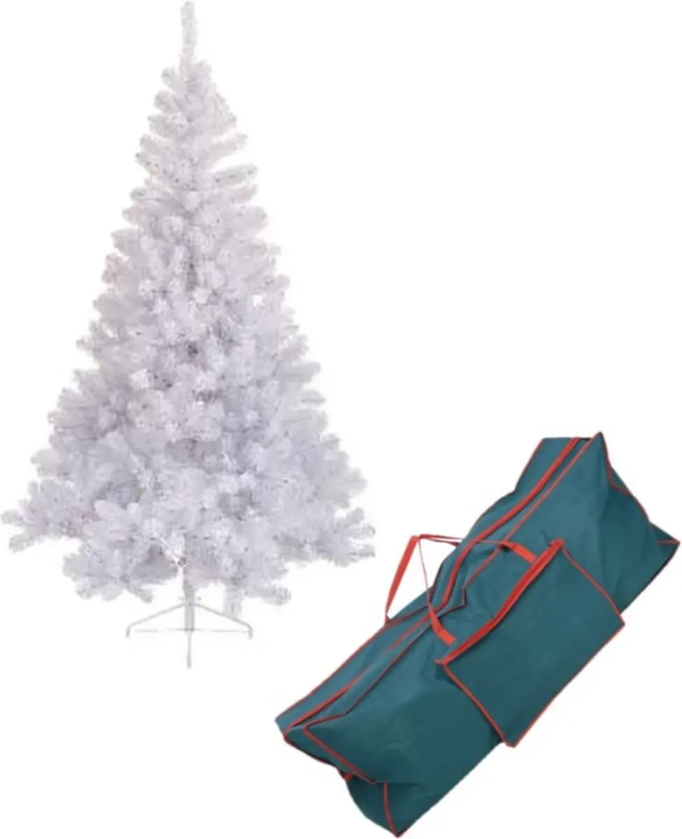 Kunst kerstboom wit Imperial pine 340 tips 150 cm inclusief opbergzak