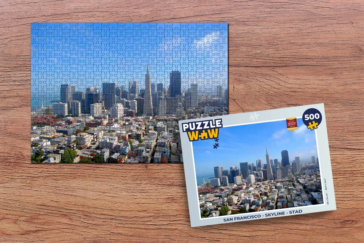 PuzzleWow San Francisco Skyline Legpuzzel 500 Stuks - Multicolor