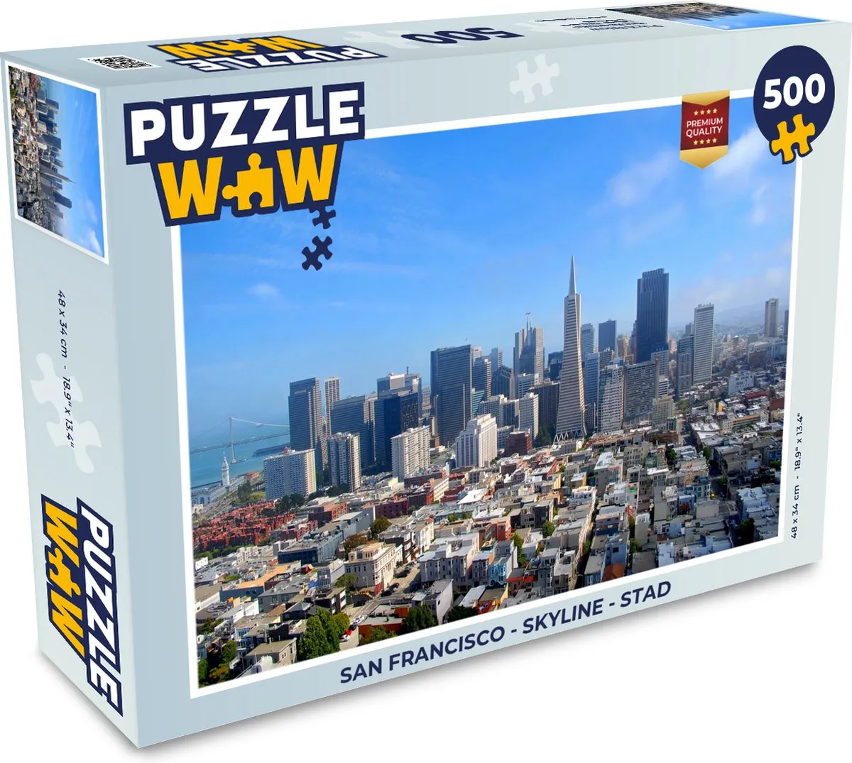 PuzzleWow San Francisco Skyline Legpuzzel 500 Stuks