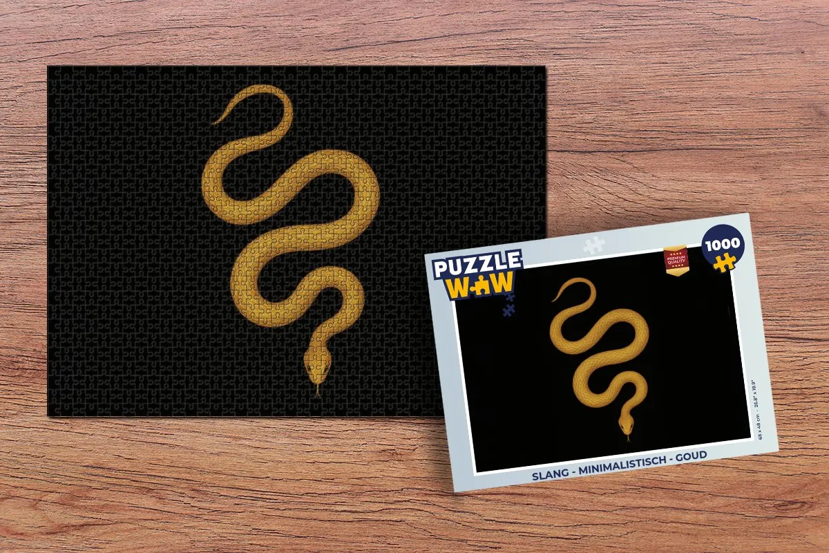 PuzzleWow Minimalistisch Slang Legpuzzel 1000 Stuks - Goud