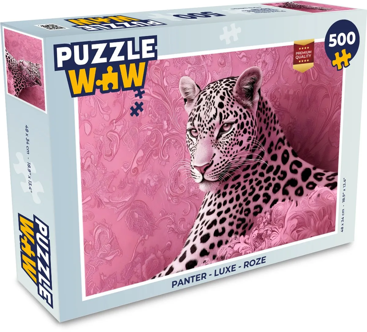 PuzzleWow Panter Roze Legpuzzel 500 Stuks