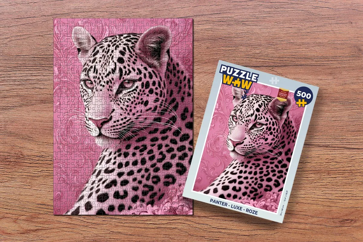 PuzzleWow Panter Roze Legpuzzel 500 Stuks