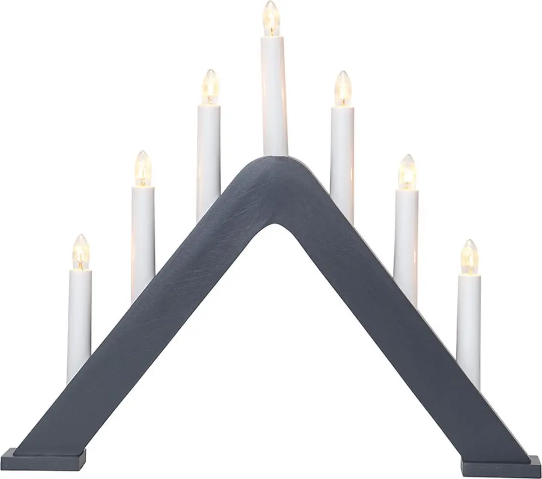 Star Trading 'Jarve' houten kaarsenboog, 7-lamps, vervangbare E10-lichtbronnen,