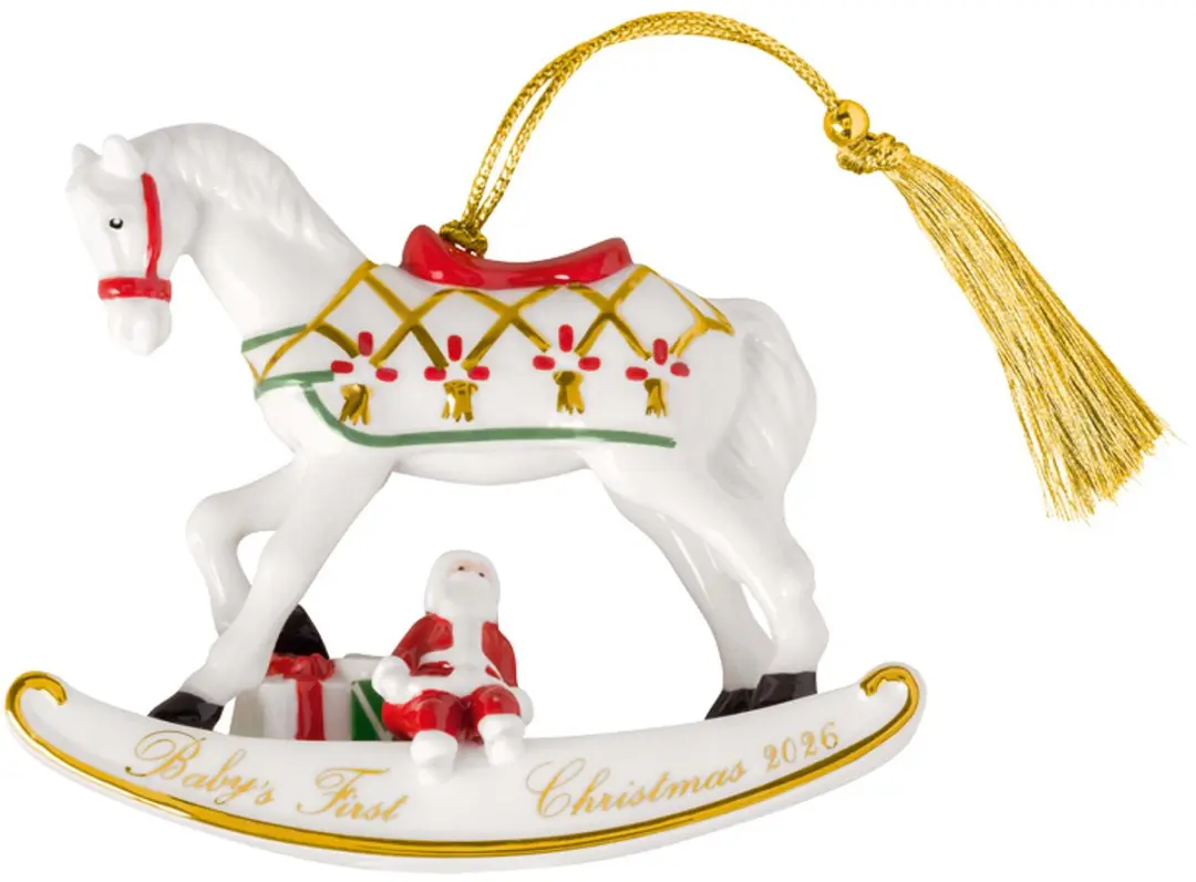 Ornament Schaukelpferd 2026 Christmas Classics 10,9 x 3,8 x 8,9 cm