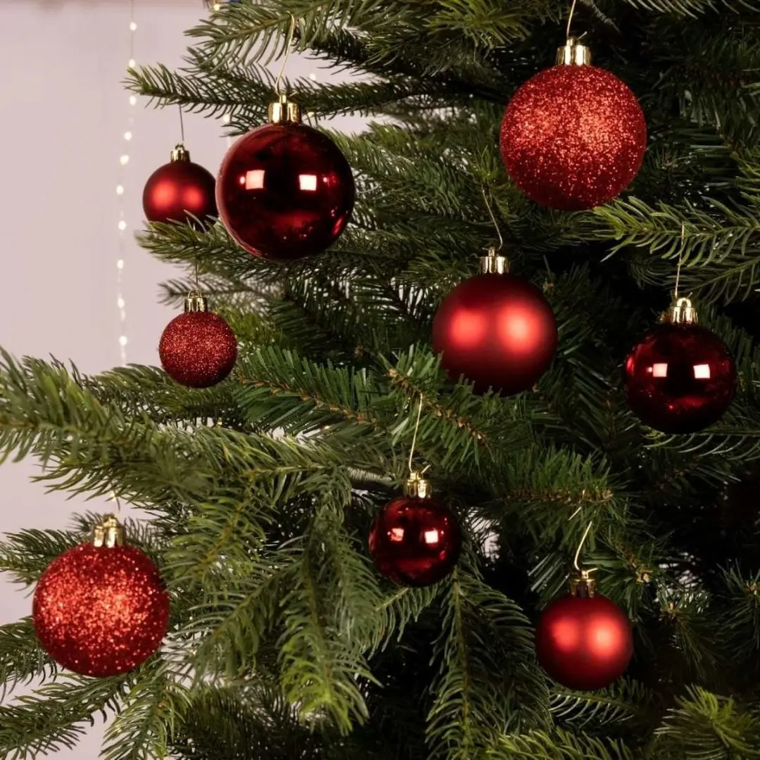Kerstbal 6cm Rood - 90 Stuks