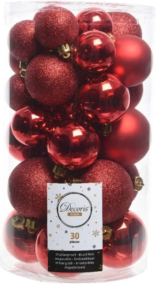 Kerstbal 6cm Rood