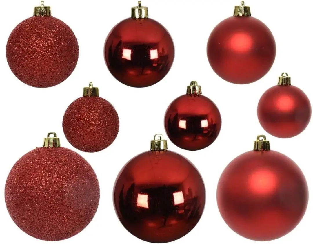 Kerstbal 6cm Rood - 90 Stuks