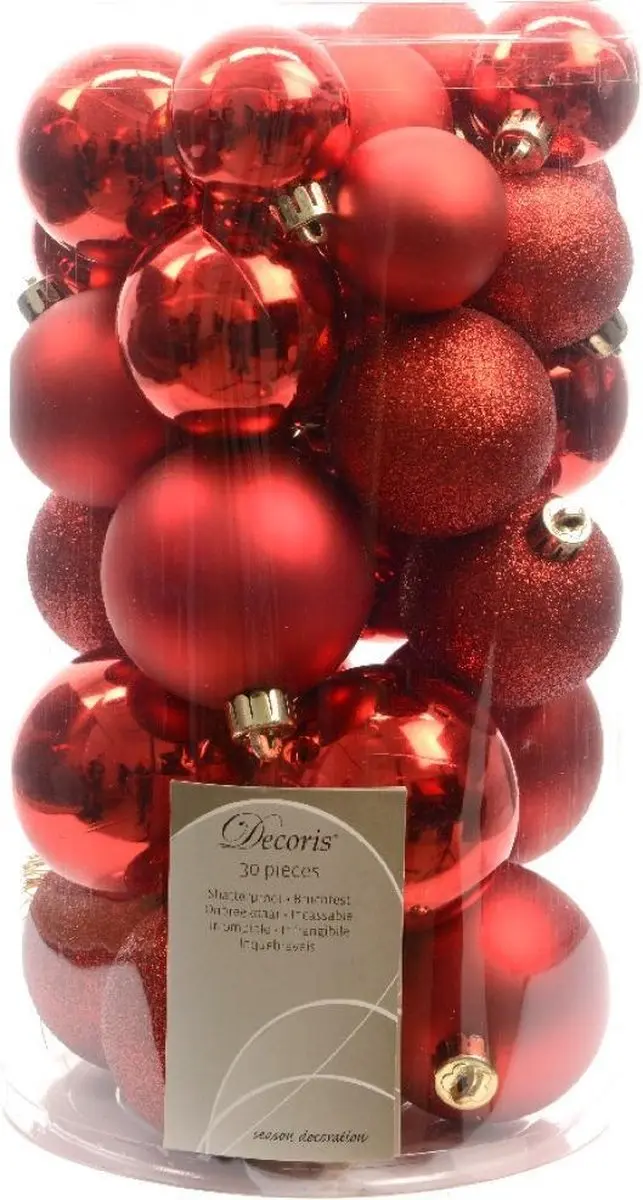 Kerstbal 6cm Rood - 90 Stuks
