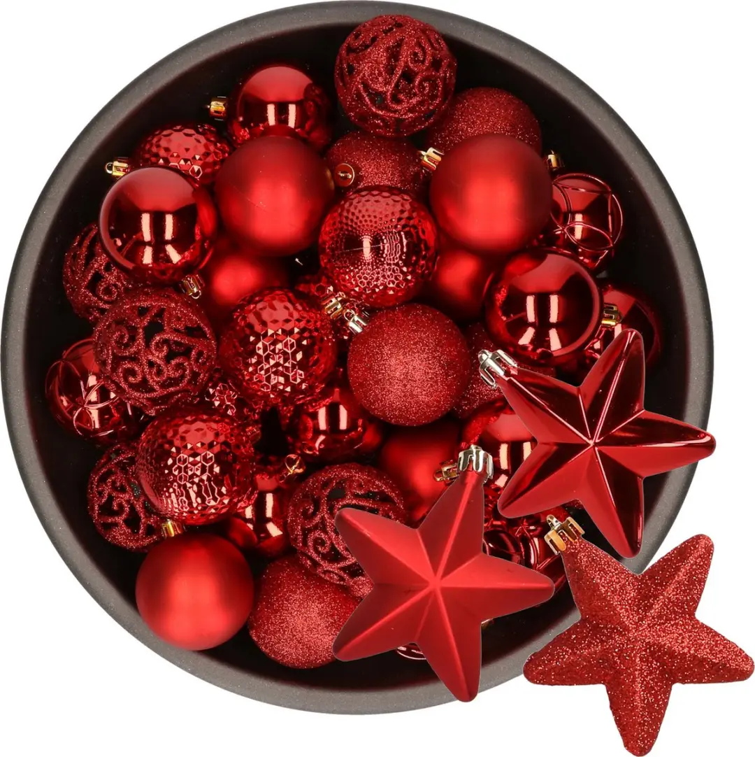 Decoris Kerstballen en sterren ornamenten