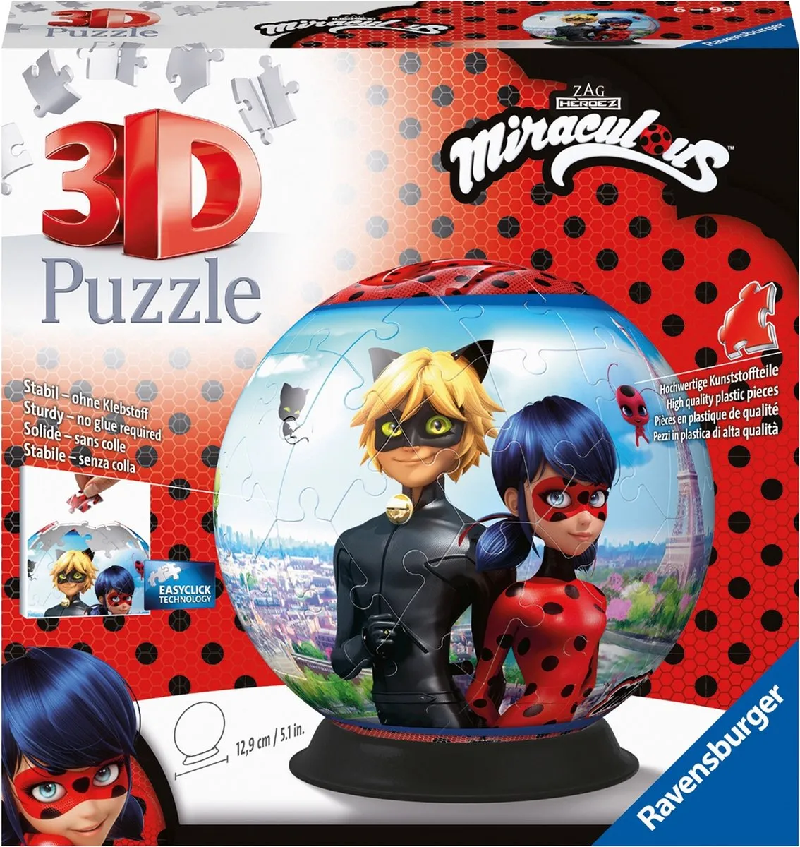 Ravensburger Miraculous Puzzleball 3D - 72 Stuks
