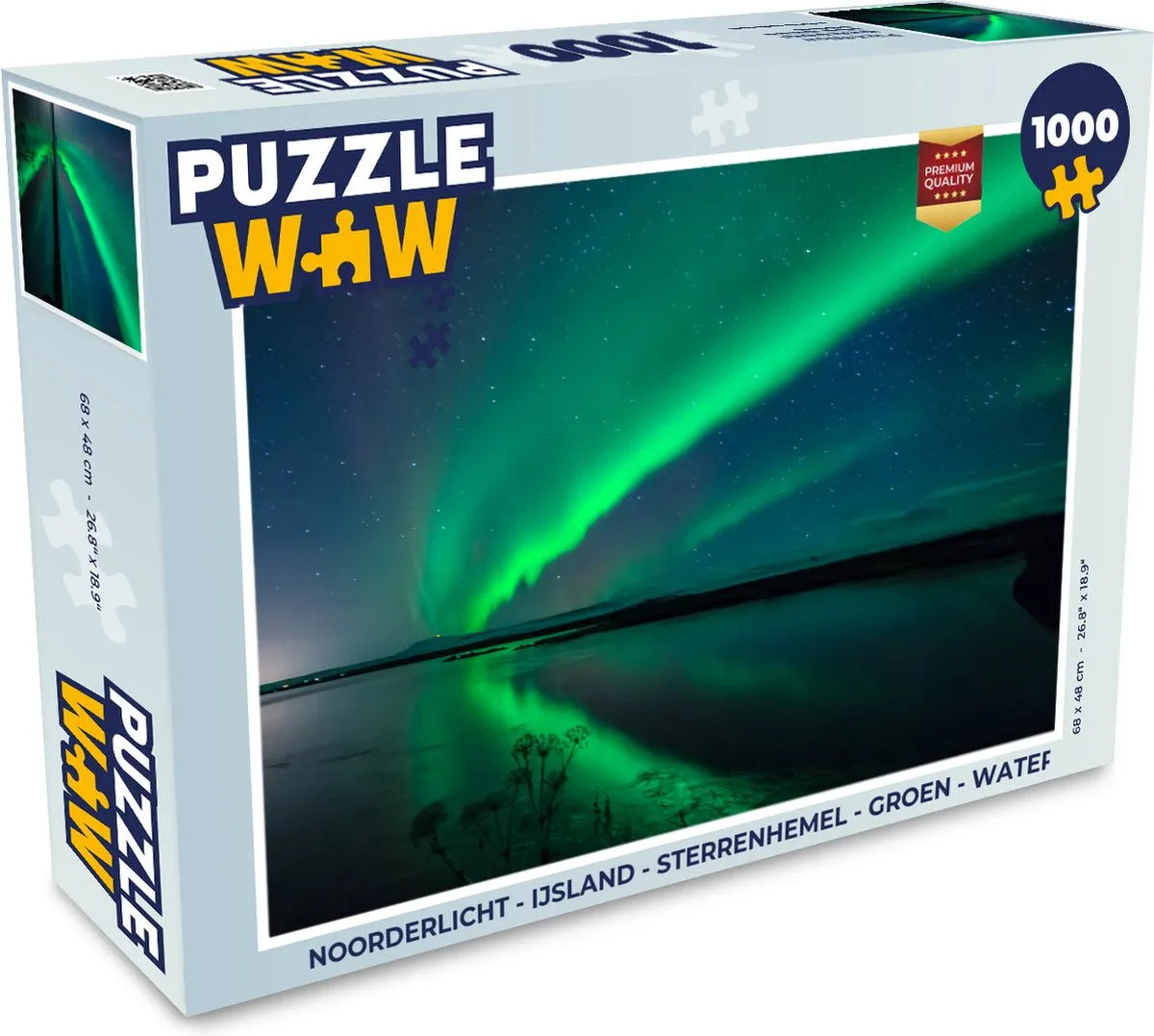 PuzzleWow Noorderlicht IJsland Legpuzzel 1000 Stuks - Multicolor