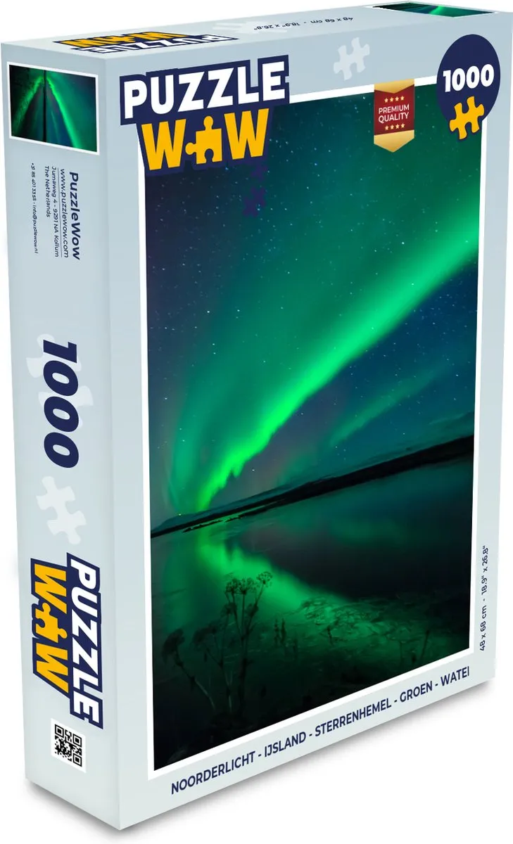 PuzzleWow Noorderlicht IJsland Legpuzzel 1000 Stuks - Multicolor