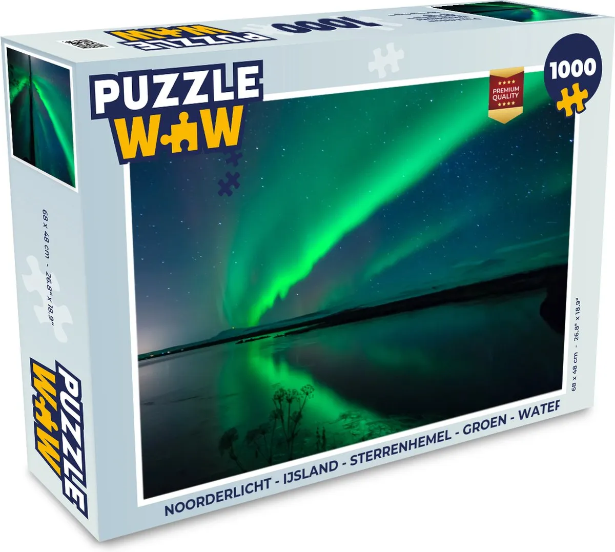 PuzzleWow Noorderlicht IJsland Legpuzzel 1000 Stuks - Multicolor