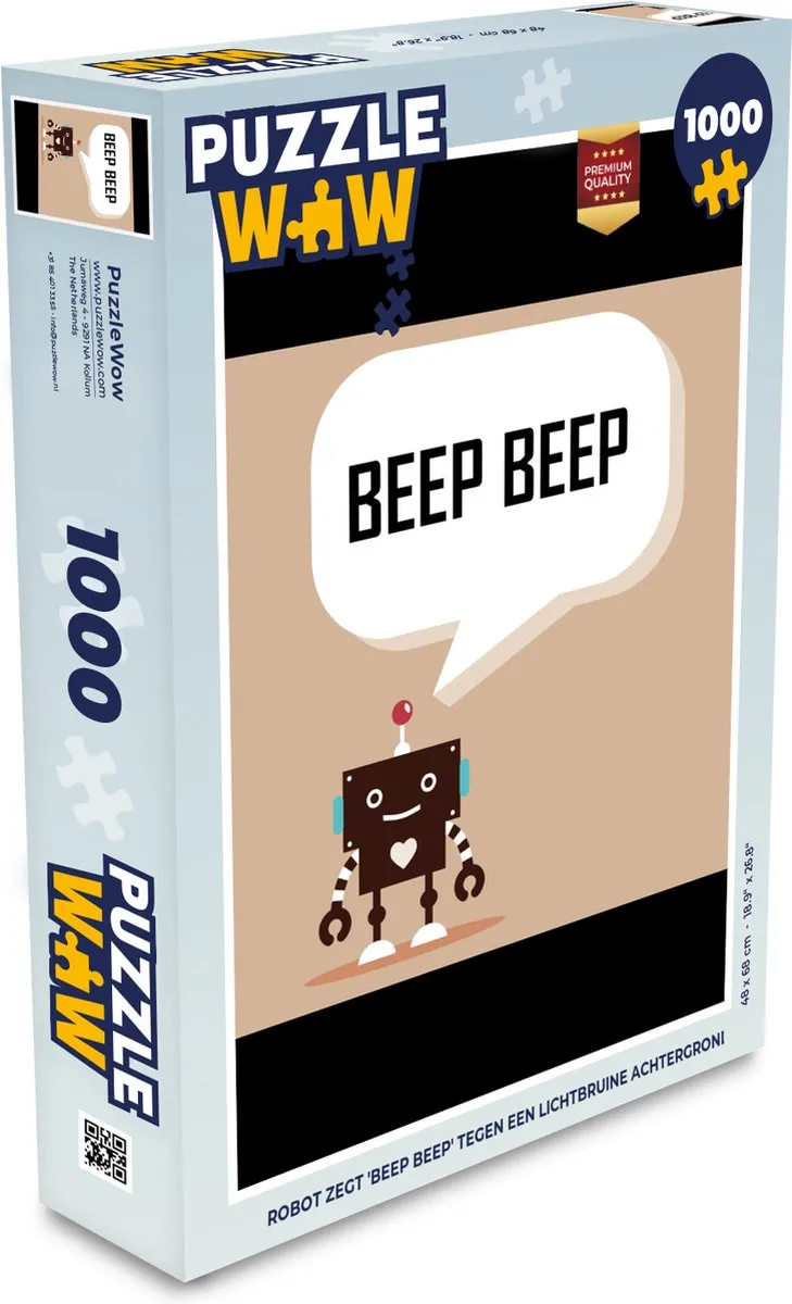 PuzzleWow Spreuken Robot Legpuzzel 1000 Stuks - Multicolor
