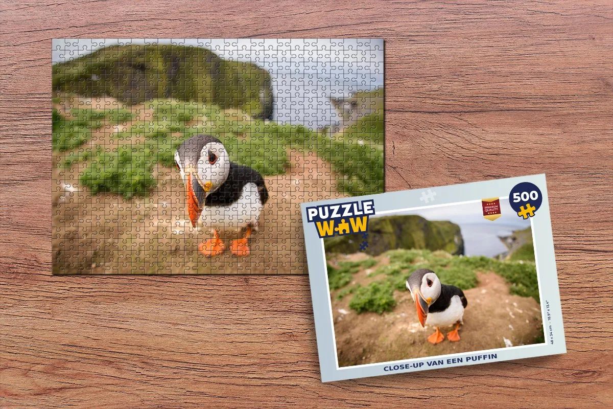 PuzzleWow Puzzel Puffin - 500 Stuks - Multicolor