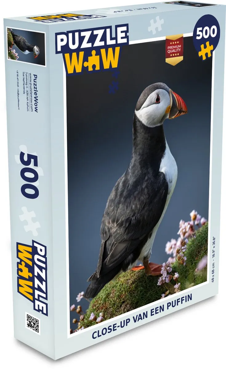 PuzzleWow Puzzel Puffin - 500 Stuks - Multicolor
