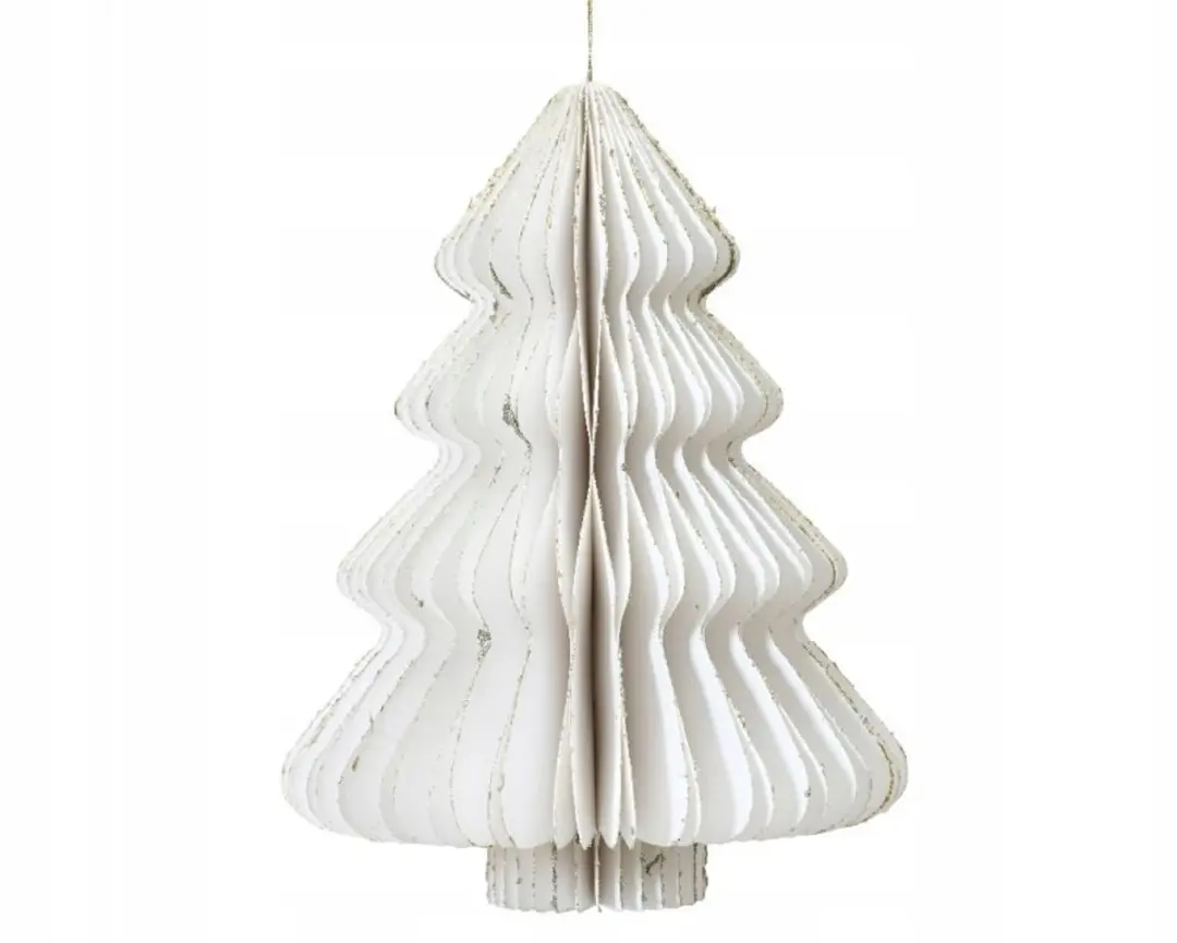 Witte Papieren Kerstboom Tafelblad 30cm