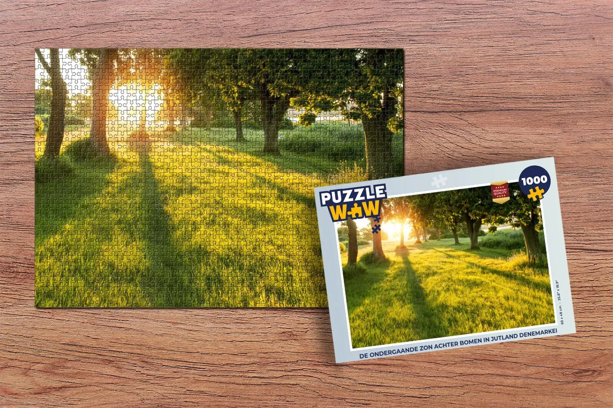 PuzzleWow Legpuzzel 1000 Stuks - De Ondergaande Zon in Jutland