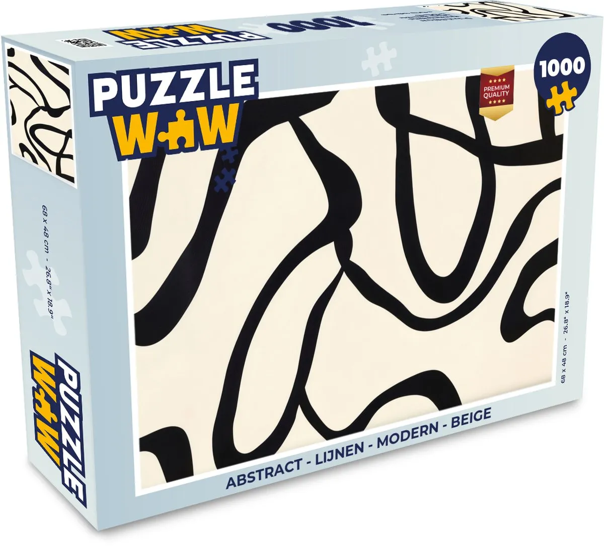 PuzzleWow Abstract Lijnen Modern Legpuzzel 1000 Stukjes - Beige