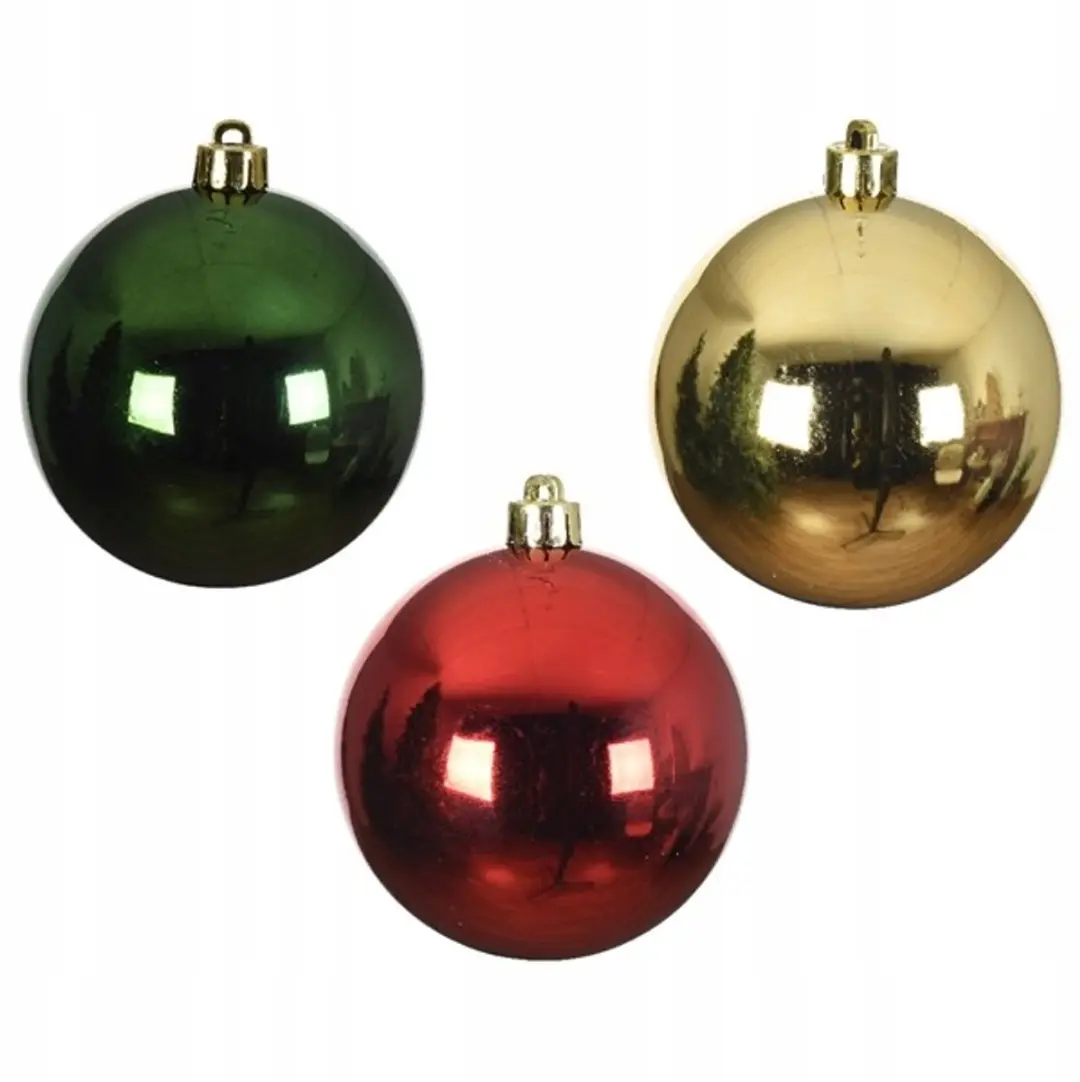 Meerkleurige kerstboomballen in een tube, set van 10, 6 cm