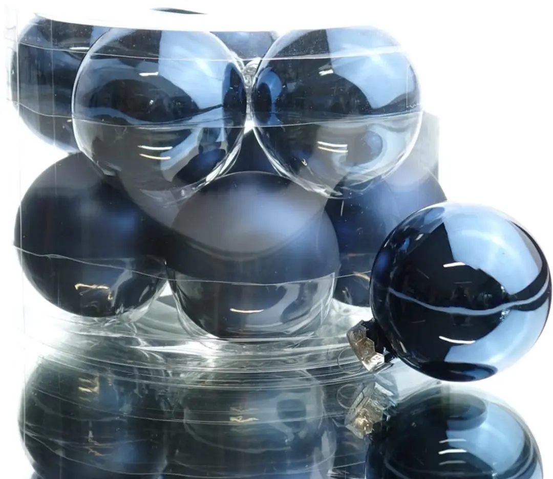 Glasen Kerstballen Set 10-delig - Blauw Ø6cm