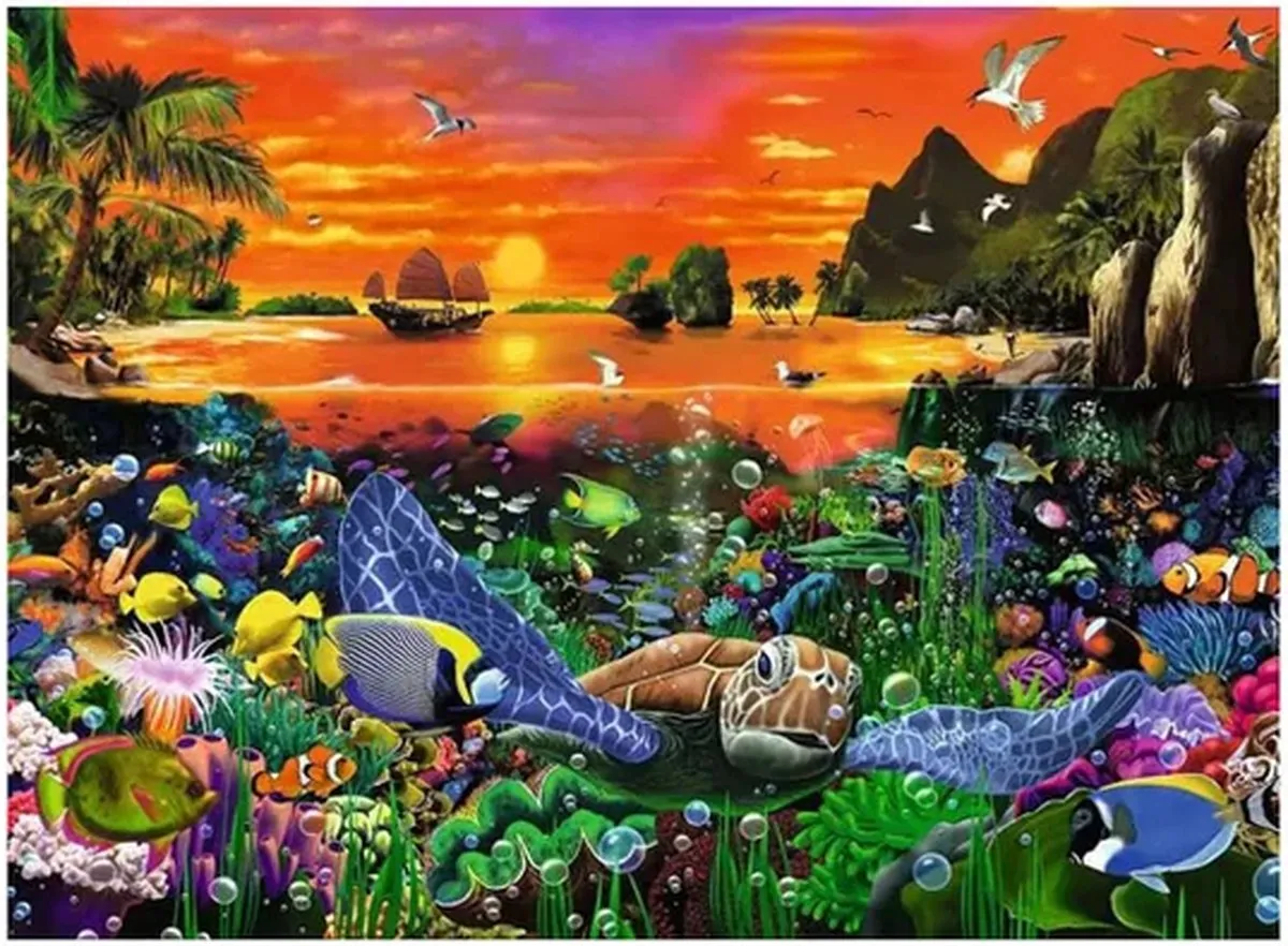Ravensburger Reef Turtle Puzzel 500 Stuks - Multicolor