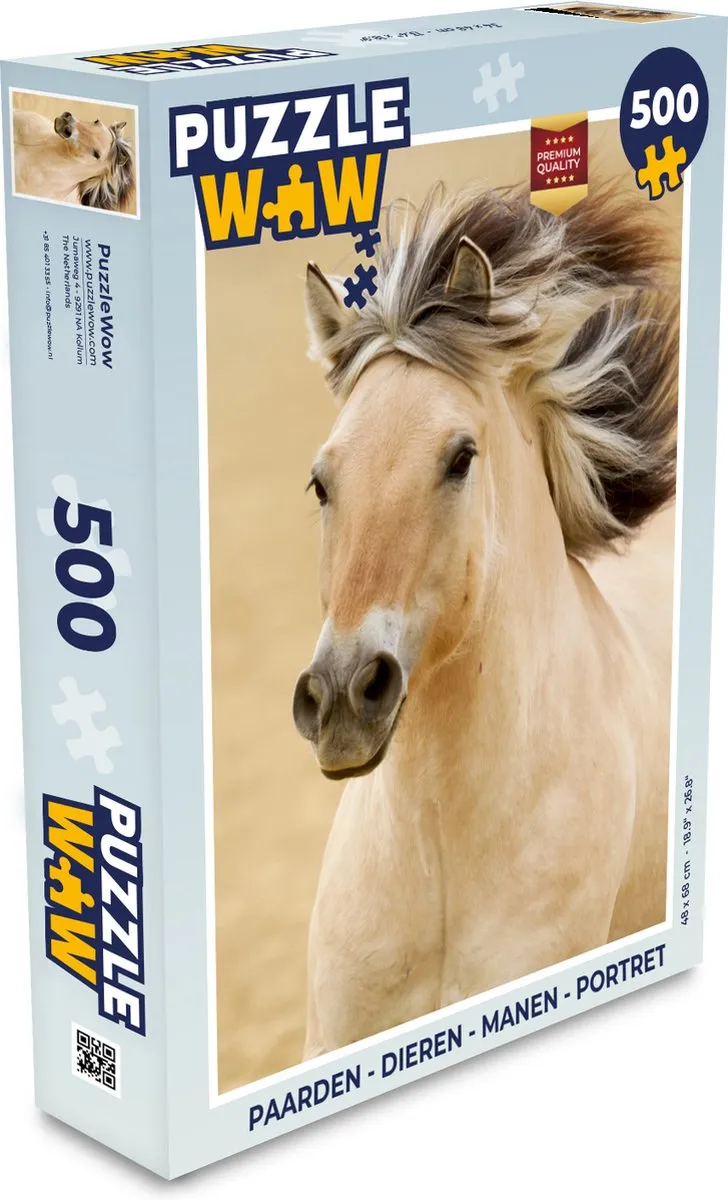 PuzzleWow Paarden Portret Legpuzzel 500 Stuks - Multicolor
