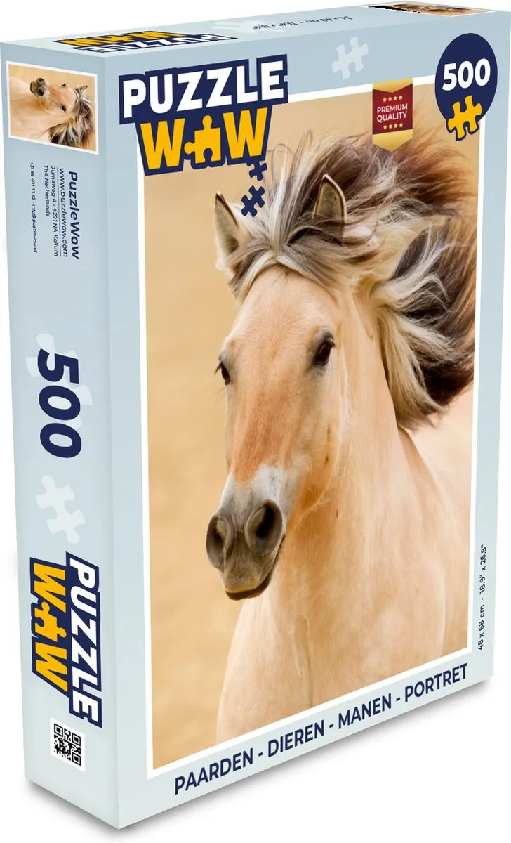 PuzzleWow Paarden Portret Legpuzzel 500 Stuks - Multicolor