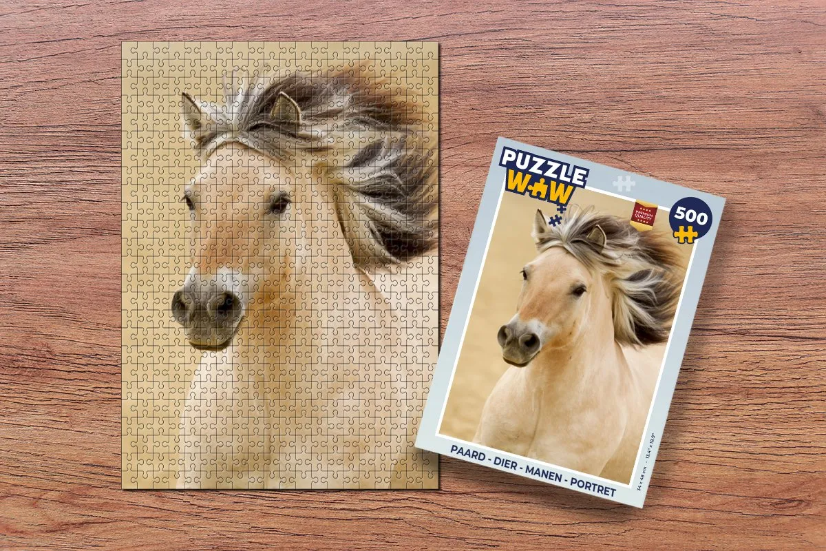 PuzzleWow Paarden Portret Legpuzzel 500 Stuks - Multicolor