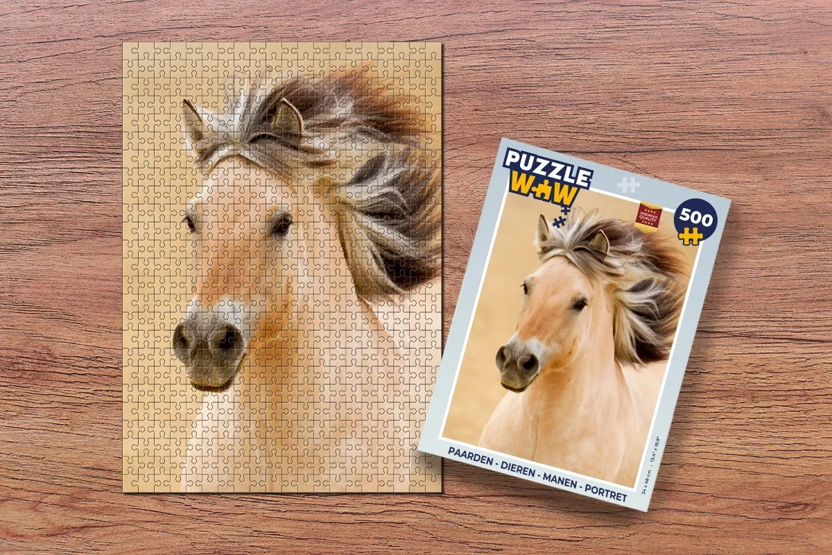 PuzzleWow Paarden Portret Legpuzzel 500 Stuks - Multicolor