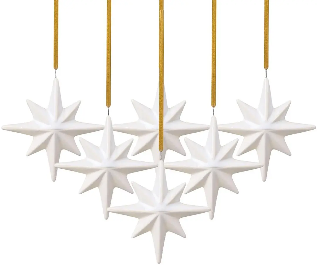 Ornamente Stern Winter Glow Set van 6
