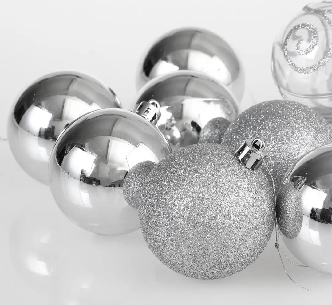Deuba Kerstboallen Set 102 Stuks - Mat Glanzend Zilver